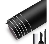 GRTHTATI 50cm x 300cm Matt Black Vinyl Wrap for Car Interior & Exterior Self Adhesive Bubble-Free Vinyl Film for Automotive, Motorcycle, Bike (Matt Black, 50cm x 300cm)