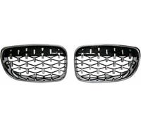 GRTYSVB Front Grill Front Grilles Chrome&Black Front Kidney Grille Car Accessories Car Radiator Grille For BMW 1 Series E81 E87 E82 E88 128I 130I 135I Selected 2007 2008 2009 2010 2011