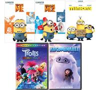 Gru And His Gang Of Yellow Things: 3 DVD Bundle- Despicable Me + Me 2 + Minions Carell Brand Wiig Family Fun + Trolls World Party & Abominable Animated Movies