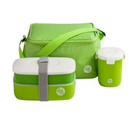 Grub Tub Lunch Box W/Cutlery & Sealing Cup In Cool Bag Grn