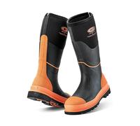 Grubs Ceramic 5.0 S5 Charcoal Rubber Safety Non Metallic Waterproof Boots (Black/Orange, UK Size, UK Footwear Size System, Adult, Men, Numeric, Medium, 8)