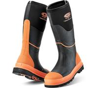 Grubs Ceramic 5.0 S5 Charcoal Rubber Safety Non Metallic Waterproof Boots (Black/Orange, UK Size, UK Footwear Size System, Adult, Men, Numeric, Medium, 8)