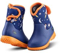 Muddies Puddle Space Print Fleece Lined Wellington Boots Grubs Boots Orange Infant 3