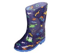 Grubs Wellies Women Waterproof Boots for Women UK Men Winter Shoes Toddler Rain Boots Baby Rain Short for Toddler Easy Lightweight Fashion Cute Original Short Gloss (Dark Blue,2)
