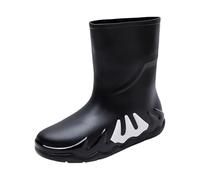 Grubs Wellies Women Waterproof Boots Gardening Shoes Hiking Work Boots Men's Rubber Rain Casual Short Lightweight Heels Non Slip Rubber Sole Shoes Dress Short (Black,6.5)