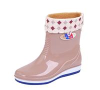 Grubs Wellies Women Womens Waterproof Boots Ladies Garden Shoes Men Work Boots 8 Rain for Women Adults Rain Fashionable Water Cotton Padded Kitchen Work Shoes Designer Booties (Khaki,5)
