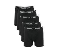 Grudge Men's Boxers Shorts (5 Pack) Multipacked Underwear Gift Set | Comfortable Stretch Cotton Mens Trunks, Colourful & Black Underpants Briefs (UK, Alpha, L, Regular, Regular, Black)