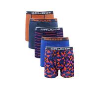 Grudge Men's Boxers Shorts (5 Pack) Multipacked Underwear Gift Set | Comfortable Stretch Cotton Mens Trunks, Colourful & Black Underpants Briefs (UK, Alpha, XXL, Regular, Regular, Orange Assorted)