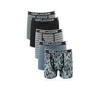 Grudge Men's Boxers Shorts (5 Pack) Multipacked Underwear Gift Set | Comfortable Stretch Cotton Mens Trunks, Colourful & Black Underpants Briefs (UK, Alpha, S, Regular, Regular, Grey Assorted)