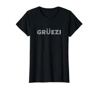 Grüezi Swiss Greeting - line Design Value Graphic T-Shirt, Women, Black, XL