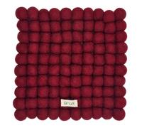 Grült Home Trivet - Felt Trivet for Cups, Pots, Pans and Cups, Hand-Felted in Nepal (Chestnut Red, Square 20 cm)