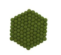 Grült Home Trivet - Felt Trivet for Cups, Pots, Pans and Cups, Hand-Felted in Nepal (Dark Green, Hexagonal 20 cm)