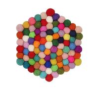 Grült Home Trivet - Felt Trivet for Cups, Pots, Pans and Cups, Hand-Felted in Nepal (Multicoloured, Hexagonal 20 cm)