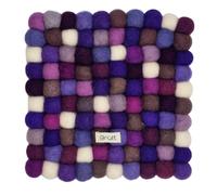 Grült Home Trivet - Felt Trivet for Cups, Pots, Pans and Cups, Hand-Felted in Nepal (Purple, Square 20 cm)