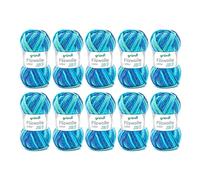 Gründl 2614/42 coloured felt wool value pack: 10 balls 50 g each, wool, aqua multicolor, 31 x 32 x 6 cm