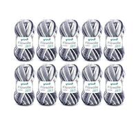 Gründl 2614/42 coloured felt wool value pack: 10 balls 50 g each, wool, schwarz-grau-weiß multicolor, 31 x 32 x 6 cm