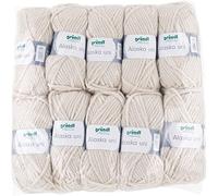 Gründl Alaska Plain Cream Knitting and Crochet Yarn with Wool-like Character 80% Polyacrylic and 20% Wool 100g/75m Needle Size 10mm - 12mm 10 x 100g