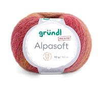 Gründl Alpaca Wool with Colour Gradient, Crochet Wool, Knitting Yarn, 63% Alpaca, 37% Polyamide, 50 g/150 m, Needle Size 6-7 mm (Ochre Orange)