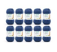 Gründl Baby Plain Knitting Yarn/Crochet Yarn (Oeko-Tex Certified Baby Wool, Durable and Easy to Care, 70% Polyacrylic, 30% Polyamide, 50 g / 150 m, Needle Size: 3.5-4.5, 10 x 50 g) Jeans