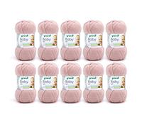 Gründl Baby Plain Knitting Yarn Oeko-Tex Certified Baby Wool, Durable, Easy to Care, 70% Polyacrylic, 30% Polyamide, 50 g/150 m, Needle Size: 3.5-4.5, 10 x 50 g, Dusky Pink