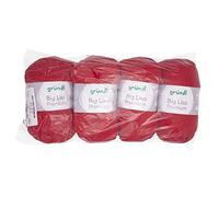Gründl Big Lisa Premium Knitting & Crochet Yarn (Easy-Care Yarn Made from 100% Polyacrylic, 250 g/665 m, Needle Size: 3.5-4.5, 4 Balls of 250 g) Signal Red
