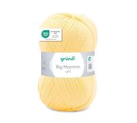 Gründl Big Mamma Plain Knitting and Crochet Yarn with Wool-Like Character 100% Polyacrylic 400 g / 1040 m Needle Size 3.5-4.5 1 x 400 g Pastel Yellow 29 x 16 x 12 cm