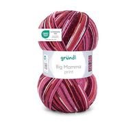 Gründl Big Mamma Print Wool 400 g / 1040 m 100% Polyacrylic Hand Knitting Yarn Crochet Yarn Red Mix