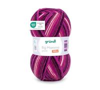 Gründl Big Mamma Print Wool XXL Wool for Knitting with Colour Gradient Soft and Skin-Friendly 100% Polyacrylic 1 Ball 400 g / 1040 m Needle Size 3.5-4.5 Fuchsia-Raspberry-Bordeaux-White