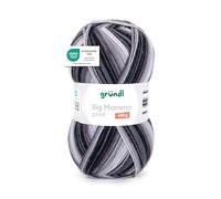 Gründl Big Mamma Print XXL Wool for Knitting with Colour Gradient Soft and Skin-Friendly 100% Polyacrylic 1 Ball 400 g / 1040 m Needle Size 3.5-4.5 Anthracite Stone Grey Mouse Grey White