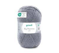 Gründl Big Mamma Wool Plain - XXL Wool for Knitting - Knitting Yarn - Soft and Skin Friendly - 100% Polyacrylic - 1 Ball 400 g / 1040 m - Needle Size 3.5-4.5 - Stone Grey