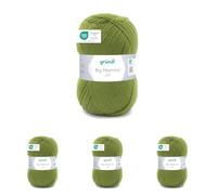 Gründl Big Mamma Wool Plain - XXL Wool for Knitting - Knitting Yarn - Soft and Skin Friendly - 100% Polyacrylic - 1 Ball 400 g / 1040 m - Needle Size 3.5-4.5 - Grass Green (Pack of 4)