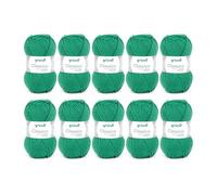 Gründl Classico Value Pack 10 Balls of Hand Knitting Yarn, Virgin Wool (Merino Superwash), 50% Polyacrylic, Leaf Green, 30 x 32 x 8 cm, 1200