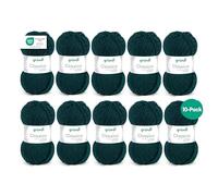Gründl Classico Value Pack 10 Balls of Hand Knitting Yarn, Virgin Wool (Merino Superwash), 50% Polyacrylic, Fir Tree, 30 x 32 x 8 cm, 1200