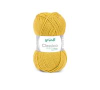 Gründl Classico Value Pack 10 Balls of Hand Knitting Yarn, Virgin Wool (Merino Superwash), 50% Polyacrylic, Mustard, 30 x 32 x 8 cm, 1200