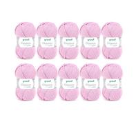 Gründl Classico Wolle (OEKO-TEX® certified knitting/crochet yarn made of 50% pure new wool (Merino superwash) & 50% polyacrylic, 50 g/120 m, needle size: 3.5-4.5, 10 balls á 50 g), Rose
