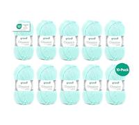 Gründl Classico Wolle (Oeko-TEX® Certified Knitting/Crochet Yarn Made of 50% Pure New Wool (Merino Superwash) & 50% polyacrylic, 50 g/120 m, Needle Size: 3.5-4.5, 10 Balls á 50 g), Mint
