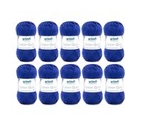 Gründl Cotton Quick Plain 10 Balls of 50g (Heavy Duty and Long Lasting Wool Easy Care Washable 100% Cotton Yarn 50g/125m Needle Size 3-4 10 x 50g) Navy Blue