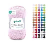 Gründl Cotton Quick Plain Knitting Yarn/Crochet Yarn - per 50g Ball (100% Cotton Colourful Yarn Oeko-TEX Certified, 50g/125m, 3-4, 1 x 50g)