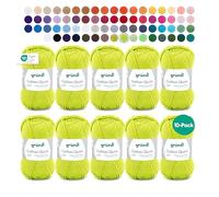 Gründl Cotton Quick Plain Value Pack 10 x 50g Balls (Heavy Duty Wool, Easy Care Washable 100% Cotton Thread, 50g/125m, 3-4, 10 x 50g)