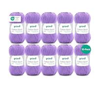 Gründl Cotton Quick Plain Value Pack 10 x 50g Balls (Heavy Duty Wool, Easy Care Washable 100% Cotton Thread, 50g/125m, 3-4, 10 x 50g) Lavender