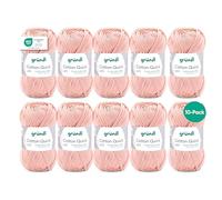 Gründl Cotton Quick Plain Value Pack (Durable and Long Lasting Wool, Easy Care Washable 100% Cotton Yarn, Needle Size: 3-4) 10 x 50g, Apricot