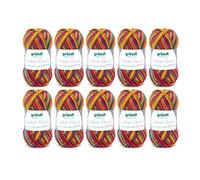 Gründl Knitting Yarn, Cotton, Carnival Multicolour, 10 x 50g