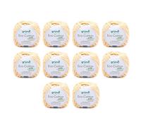 Gründl Eco Cotton Wool - Wool for Crochet - Wool for Knitting - Crochet Yarn - Soft and Skin Friendly - 100% Organic Cotton - 10 Balls 50 g / 105 m - Needle Size 3.5-4.5 - Pastel Yellow