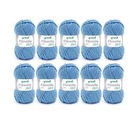 Gründl felting wool uni (wool for felting, knitting and crocheting, yarn made from 100% pure new wool, 50 g / 50 m, needle size: 8-9, 10 x 50 g), dove blue
