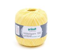 Gründl Filet Crochet Yarn Ombre Gradient Color - 100 gram balls Colour 01, Lemon