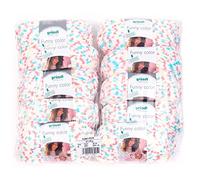 Gründl Funny colour (velvety chenille knitting & crochet yarn made of 100% polyester, 100 g / 120 m, needle size: 5-6, 10 x 100 g), Turquoise-Coral Colour