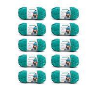 Gründl Funny Plain Wool - Soft Chenille Wool for Crocheting - Cuddly and Skin-Friendly - 100% Polyester - 10 Balls 100 g / 120 m - Needle Size 5-6, Emerald