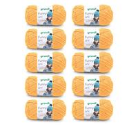 Gründl Funny Plain Wool - Soft Chenille Wool for Crocheting - Cuddly and Skin-Friendly - 100% Polyester - 10 Balls 100 g / 120 m - Needle Size 5-6, Yellow