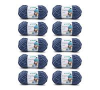Gründl Funny Plain Wool - Soft Chenille Wool for Crocheting - Cuddly and Skin-Friendly - 100% Polyester - 10 Balls 100 g / 120 m - Needle Size 5-6, Jeans