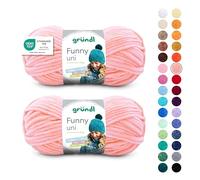 Gründl Funny Plain Wool - Soft Chenille Wool for Crocheting - Cuddly and Skin-Friendly - 100% Polyester - 2 Balls 100 g / 120 m - Needle Size 5-6, Apricot